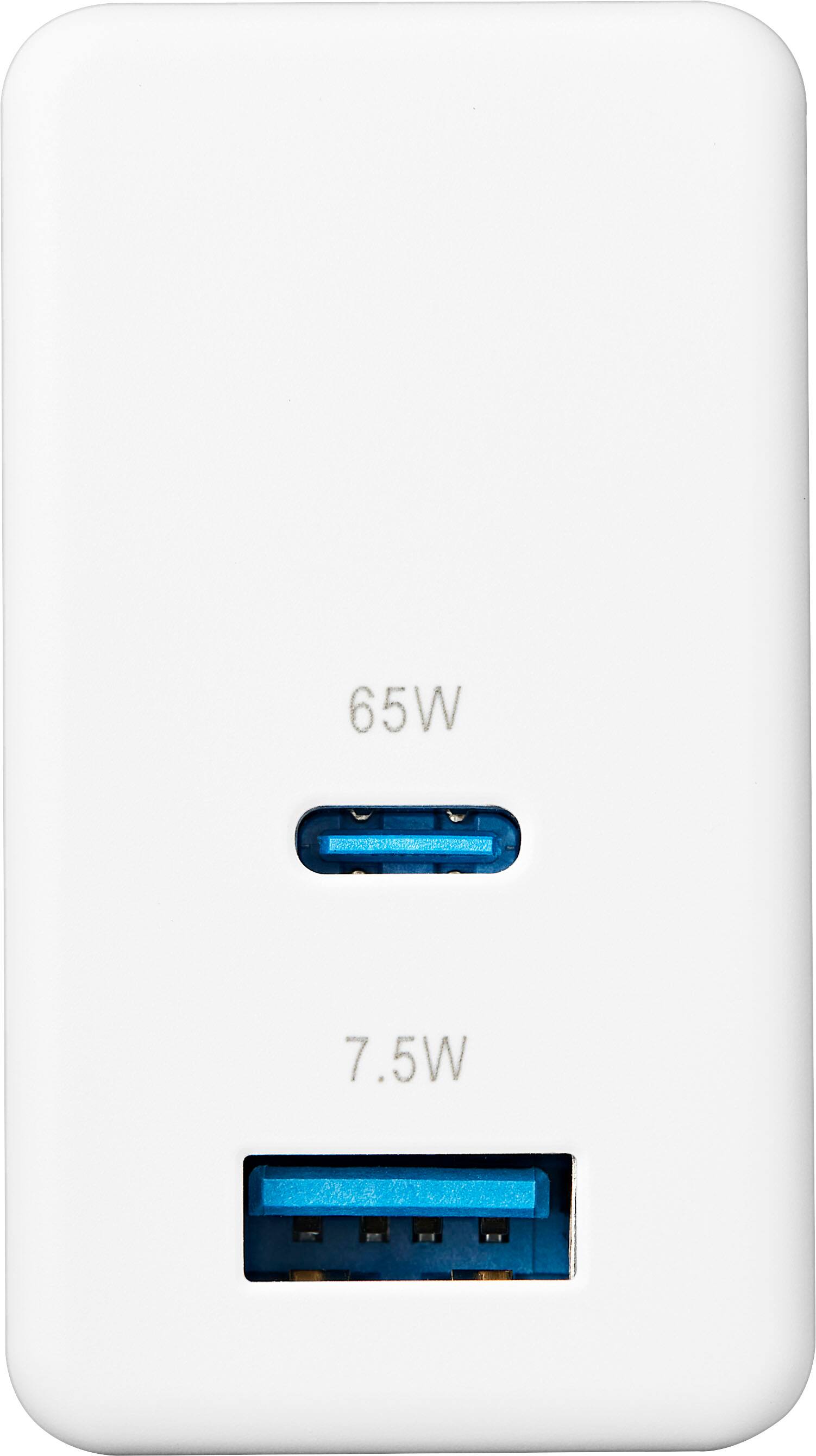 Insignia™ 72.5W 2 Port USB C/USB Foldable Wall Charger for Laptops