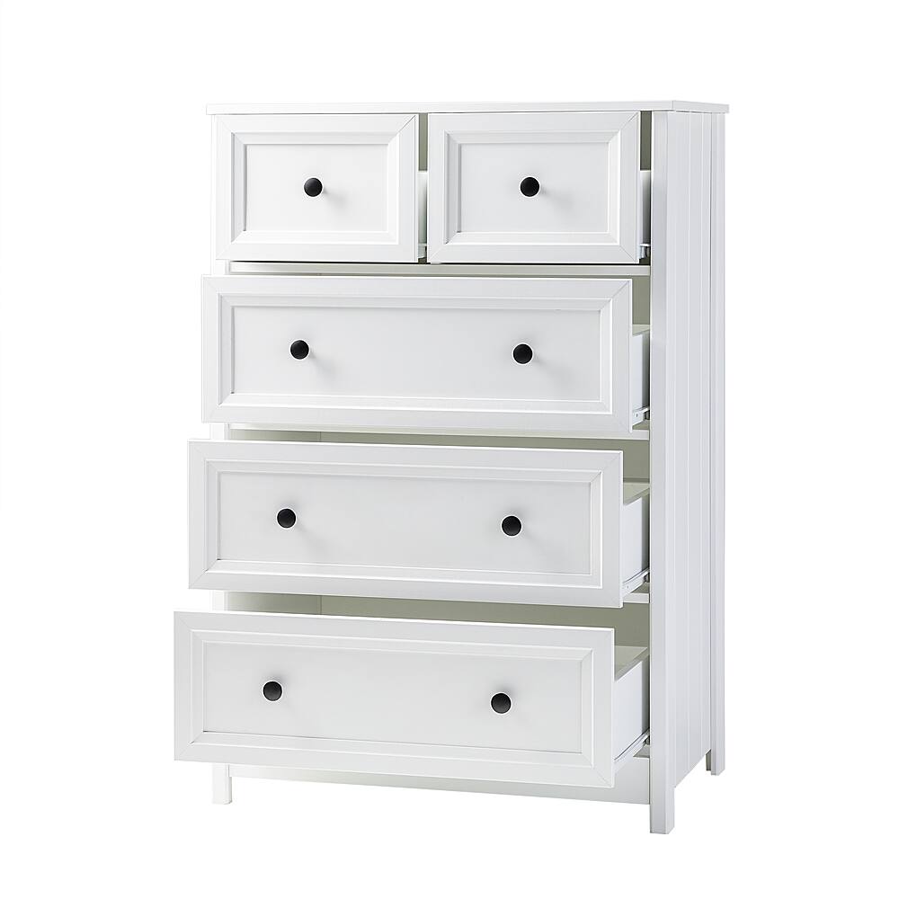 Alt View 24. Walker Edison - Classic Grooved 5-Drawer Dresser - White.