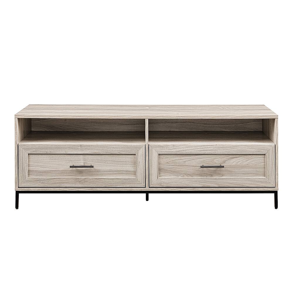 Front. Walker Edison - Contemporary 2-Drawer TV Stand for Most TVs up to 60” - Birch.