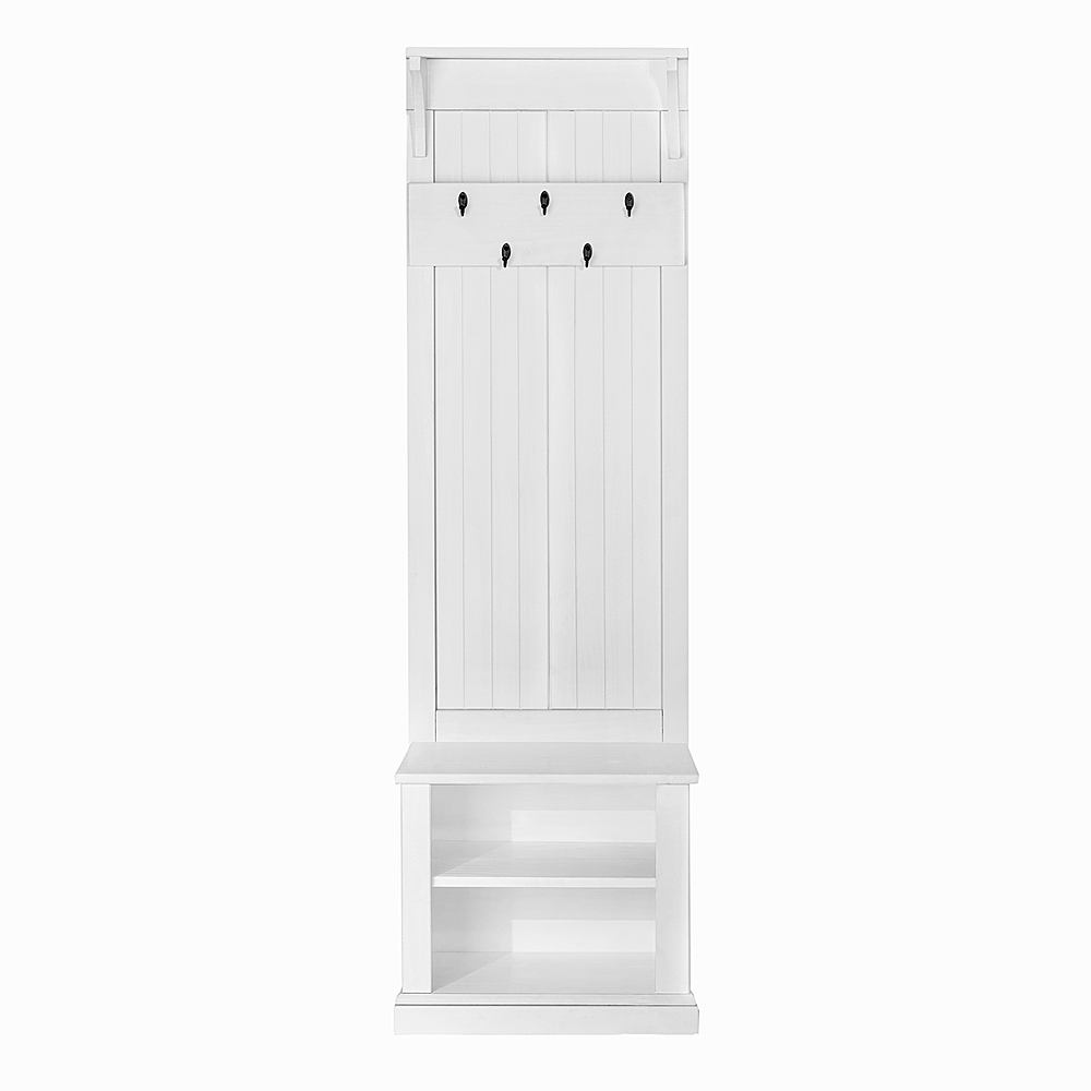 Honey-Can-Do Entryway Hall Tree Bench with Shoe Storage White