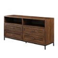 Angle Zoom. Walker Edison - Contemporary 4-Drawer TV Stand for Most TVs up to 60” - Dark Walnut.