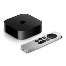 Front. Apple - Apple TV 4K 64GB Streaming Device (3rd generation) - Wi-Fi - Black.