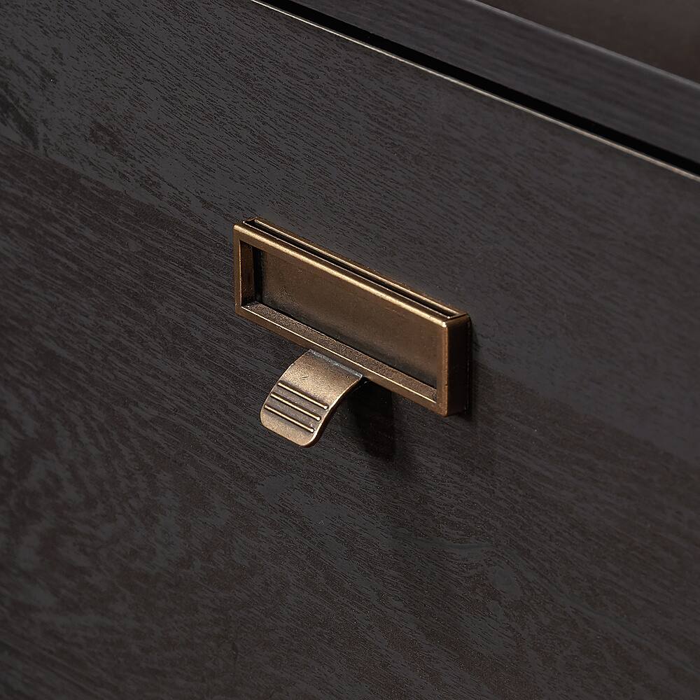 Angle View: Sauder - Trestle L-Desk - Raven Oak