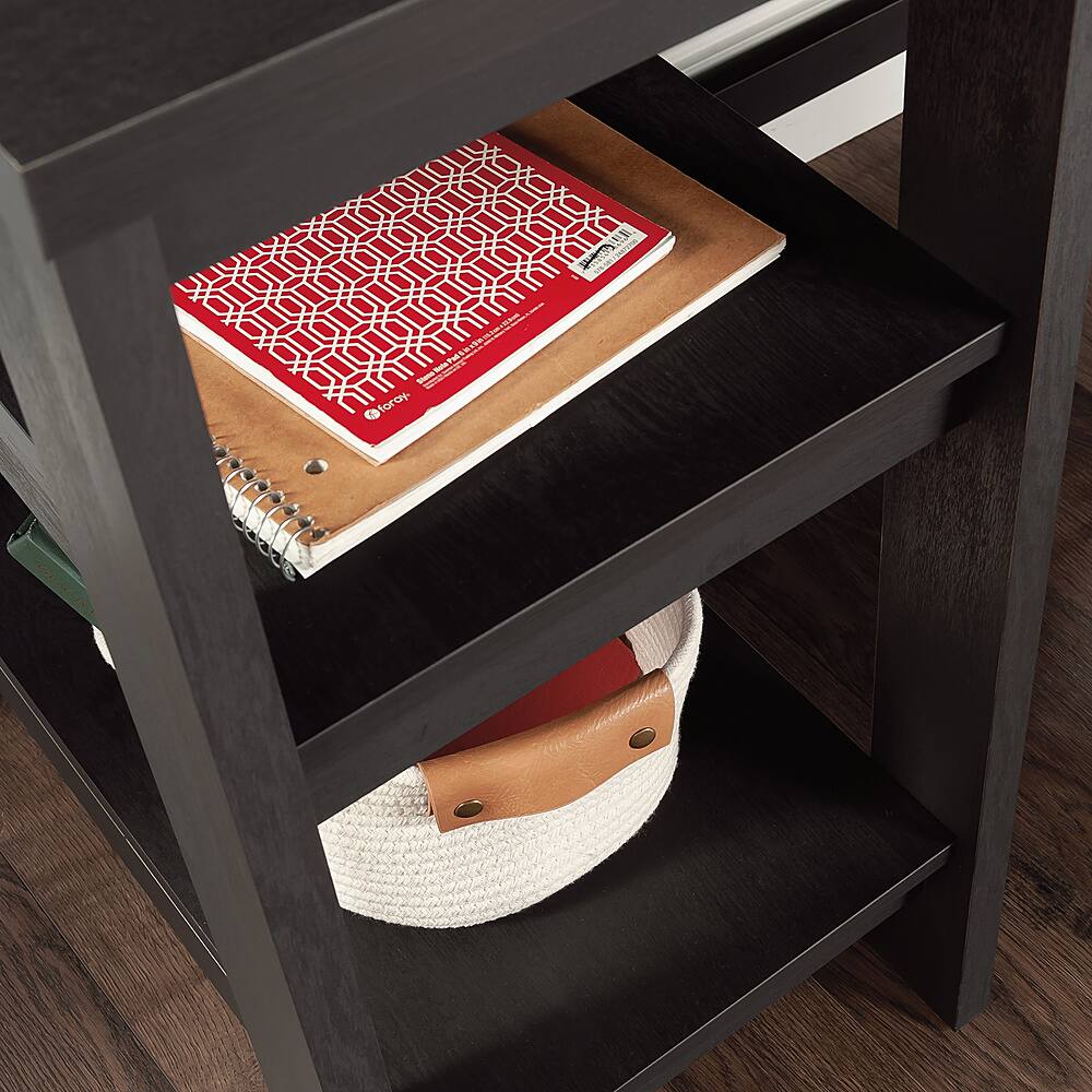 Left View: Sauder - Trestle L-Desk - Raven Oak