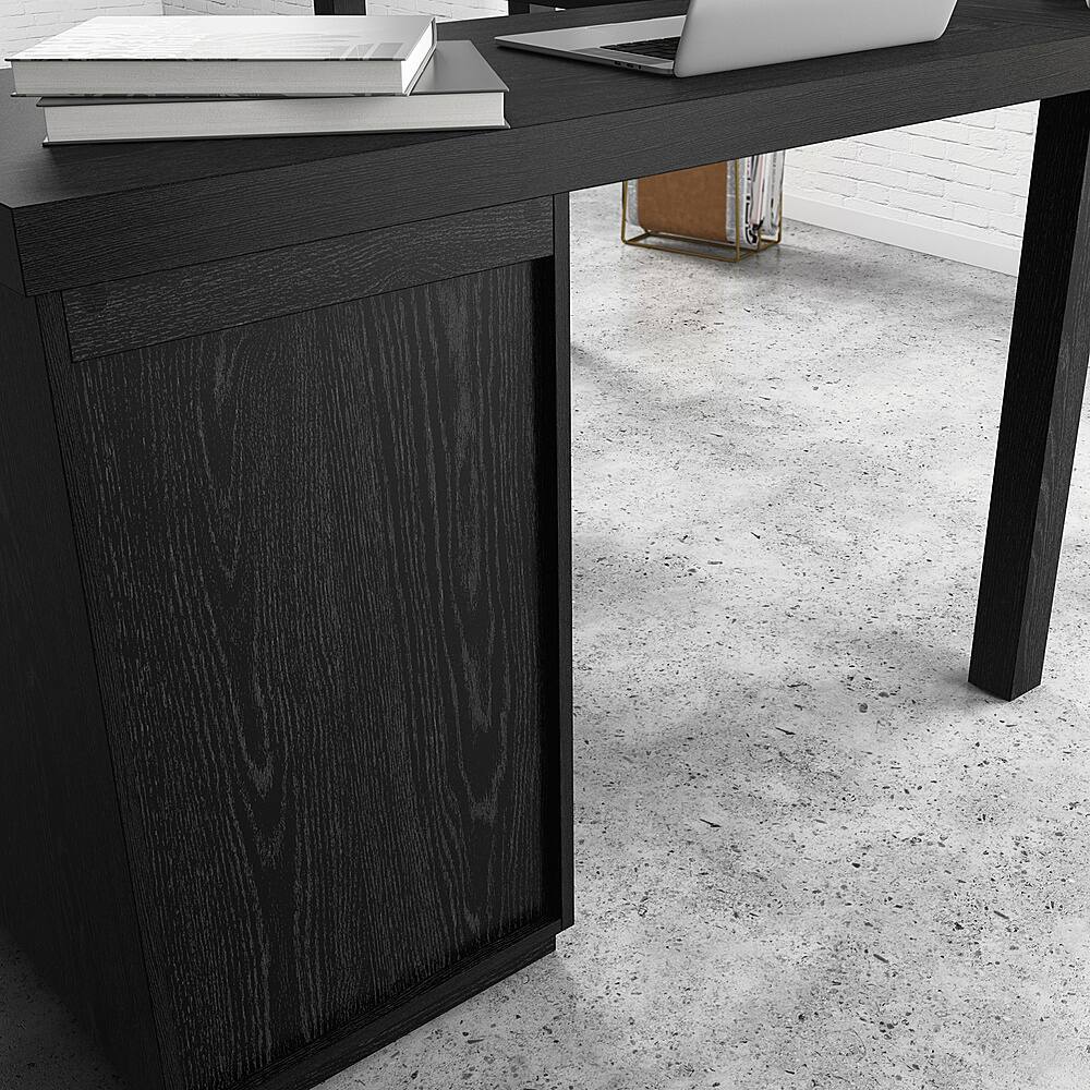 Left View: Sauder - Northcott L-Desk - Bourbon Oak