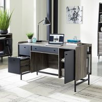 Sauder - Harvey Park Home Office Desk - Jet Acacia - Front_Zoom