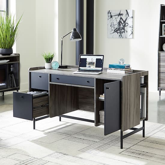 Sauder Harvey Park Home Office Desk Jet Acacia 428189 Best Buy