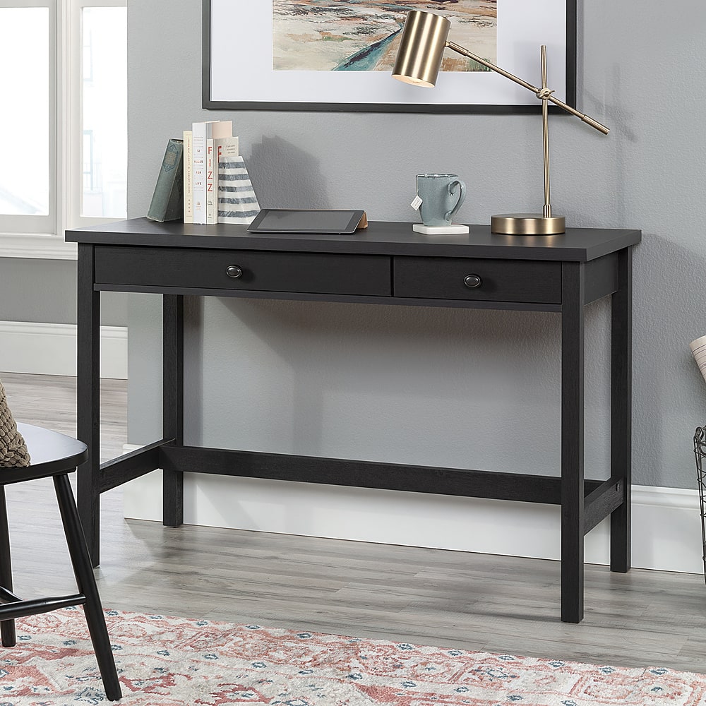 Left View: Sauder - Rustic Writing Desk - Raven Oak