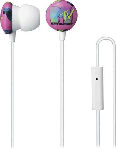 Front Standard. Tribeca - MTV Retro Earbud Headphones - Pink.
