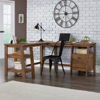 Sauder - Trestle L-Desk - Vintage Oak - Front_Zoom