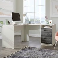 Sauder - Vista Key L-Desk Pearl Wh/Misted Elm - Pearl Oak - Front_Zoom