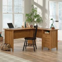 Sauder - Union Plain Shaker Style -  L-Desk - Prairie Cherry - Front_Zoom