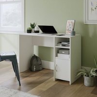 Sauder - Beginnings Computer Desk w/ Shelf - Soft White - Front_Zoom