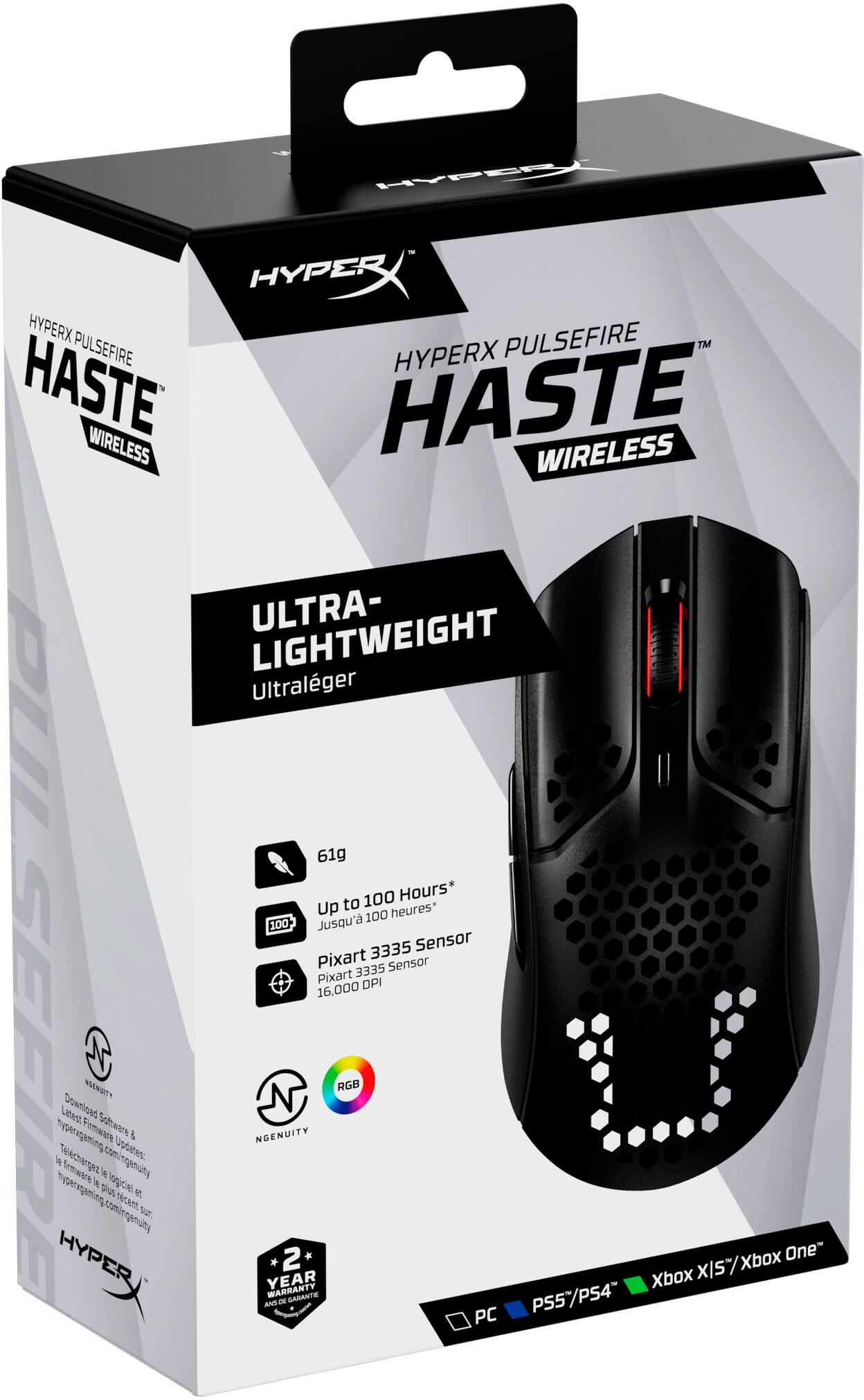 Alt View 11. HyperX - Pulsefire Haste Lightweight Wireless Optical Gaming Mouse - Black.