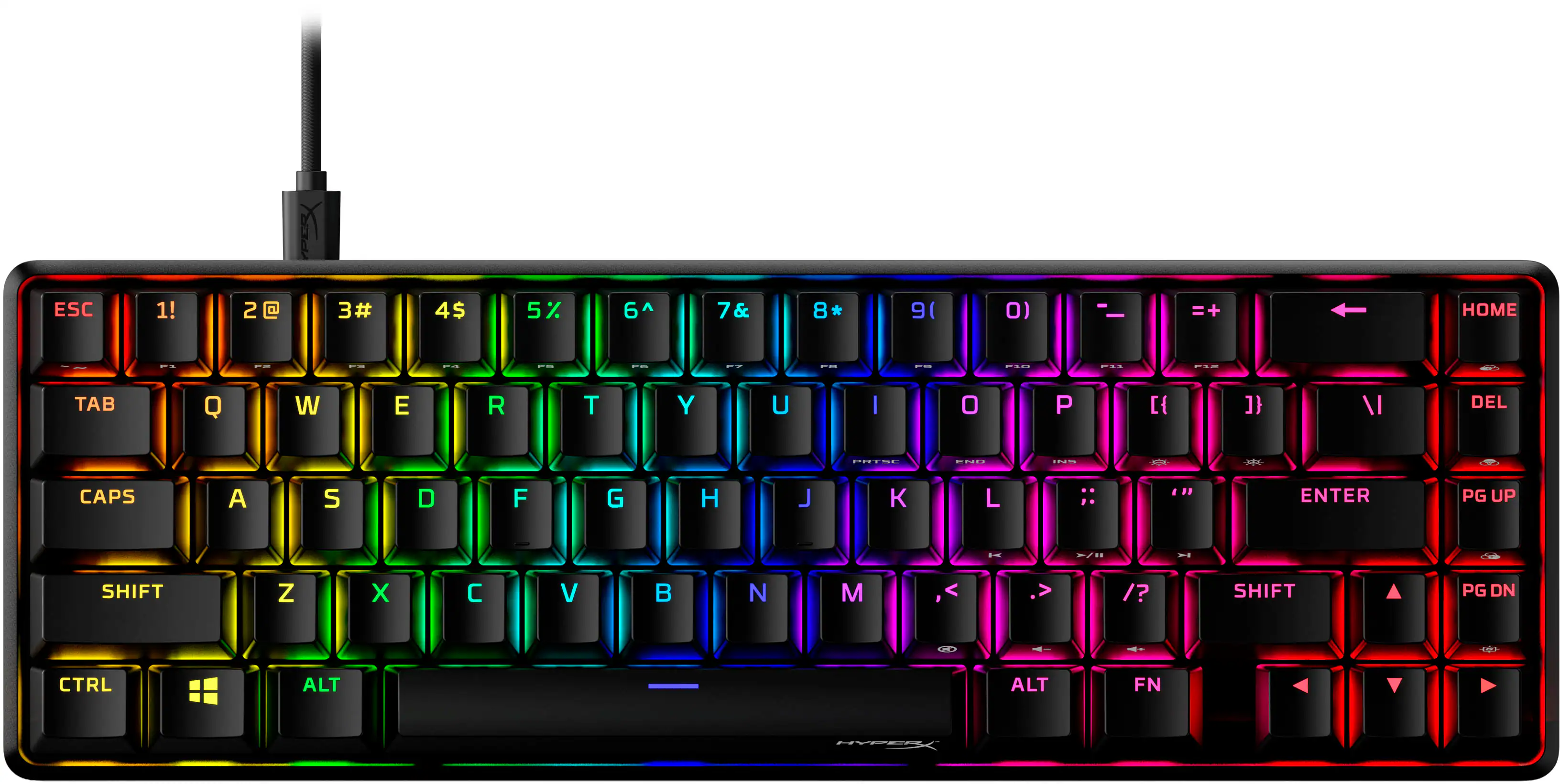 HyperX - Alloy Origins 65% Compact Wired Mechanical Red Linear Switch Gaming Keyboard with RGB Lighting - Black