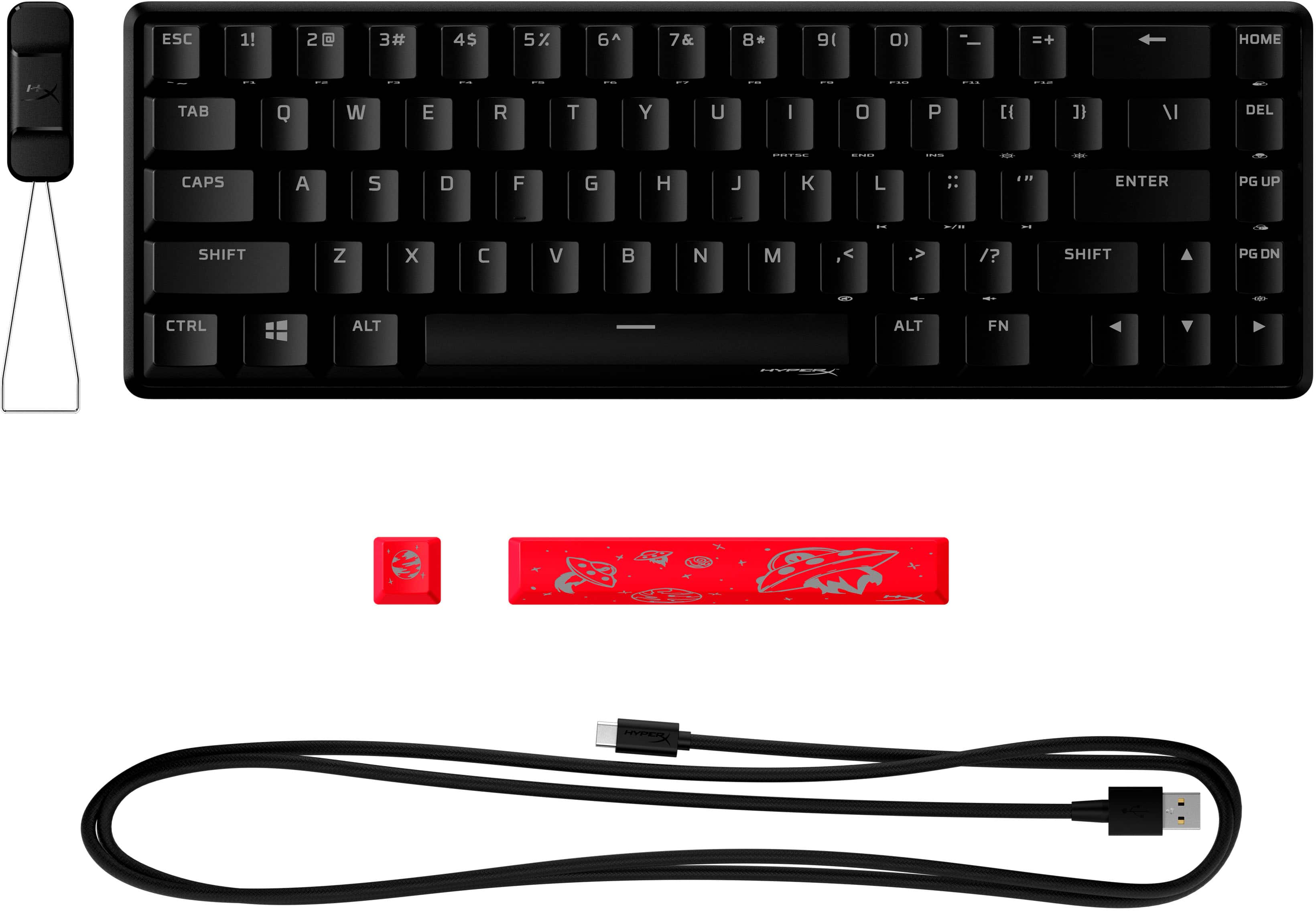 Alt View 15. HyperX - Alloy Origins 65% Compact Wired Mechanical Red Linear Switch Gaming Keyboard with RGB Lighting - Black.