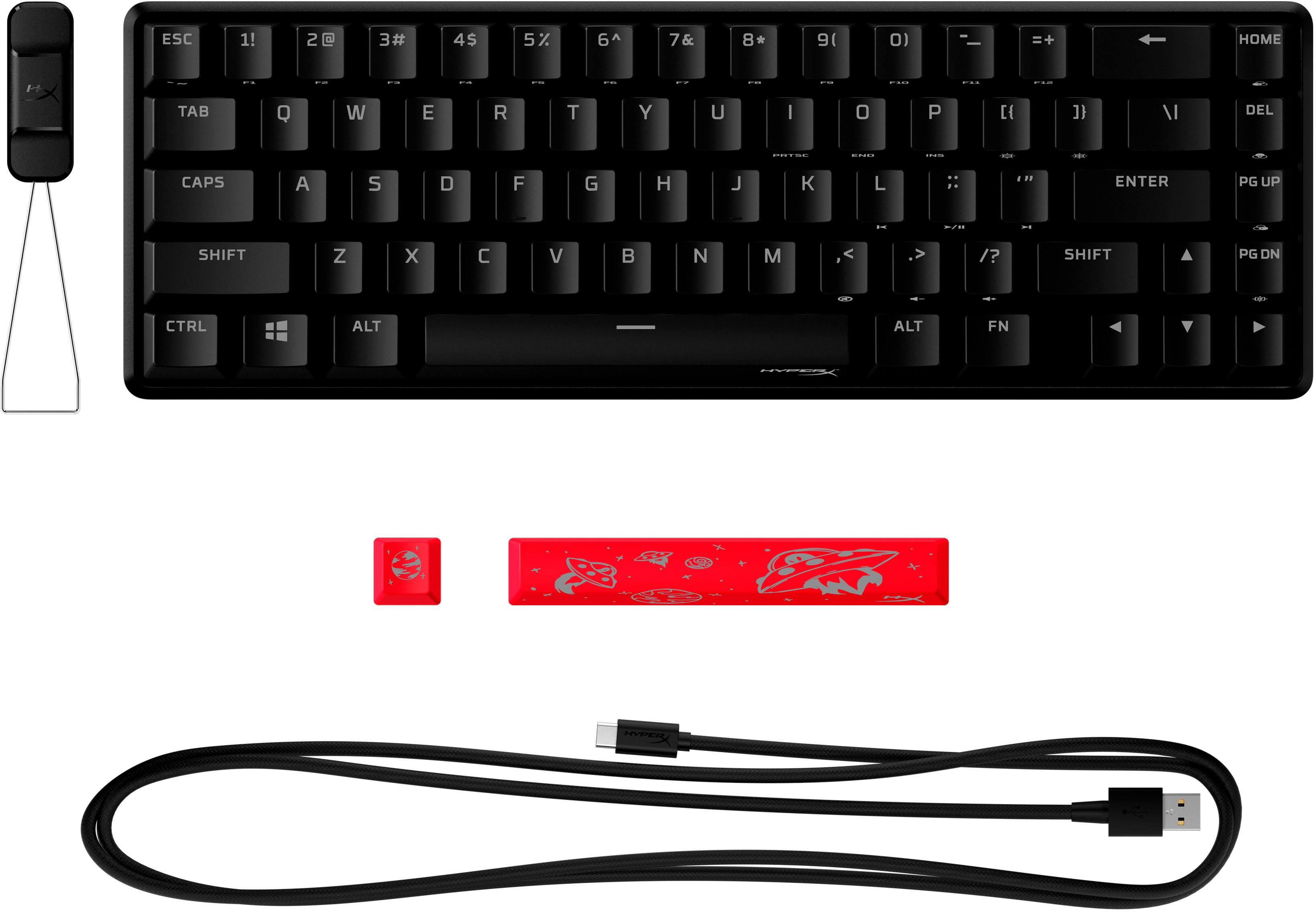 Alt View 15. HyperX - Alloy Origins 65% Compact Wired Mechanical Red Linear Switch Gaming Keyboard with RGB Lighting - Black.