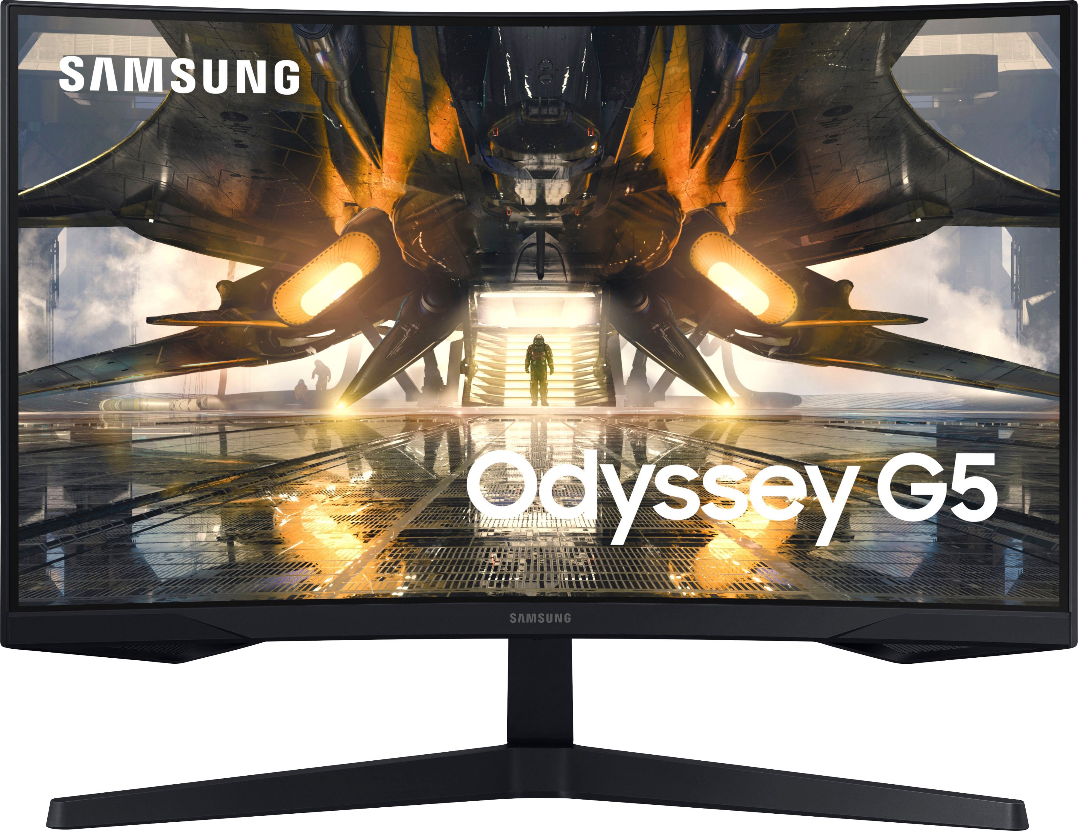 Samsung - Odyssey G5 27" LED Curved 1ms WQHD FreeSync Premium 165Hz Gaming Monitor - Black