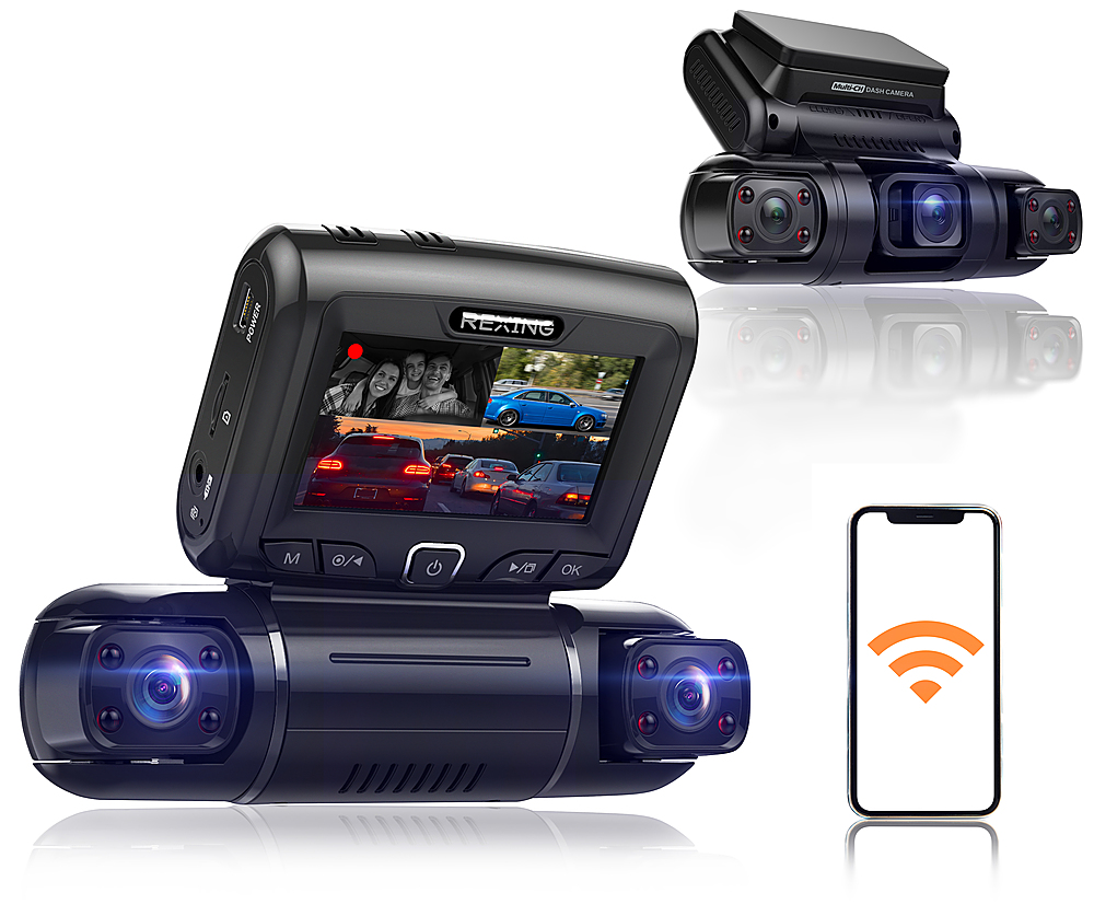 Rexing V5 Plus 3-Channel 4K Dash Cam 3 LCD Voice  - Best Buy