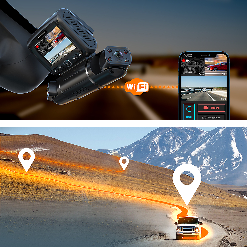 Rexing S3 1080p 3-Channel Wi-Fi Dash Cam with Built-in GPS