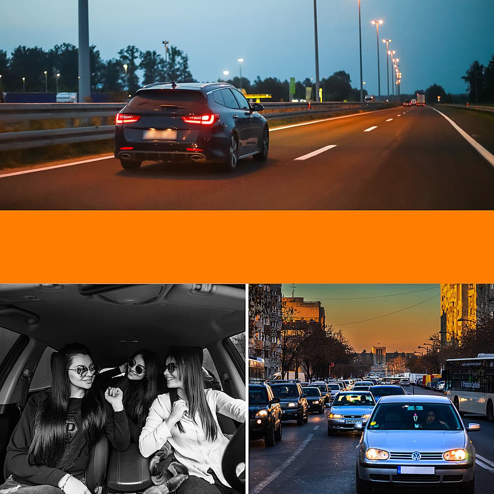 Alt View 13. Rexing - V2 Pro 1080p 3-Channel AI Car Dash Cam with Wi-Fi Built-in GPS and Adhesive Mount - Black.