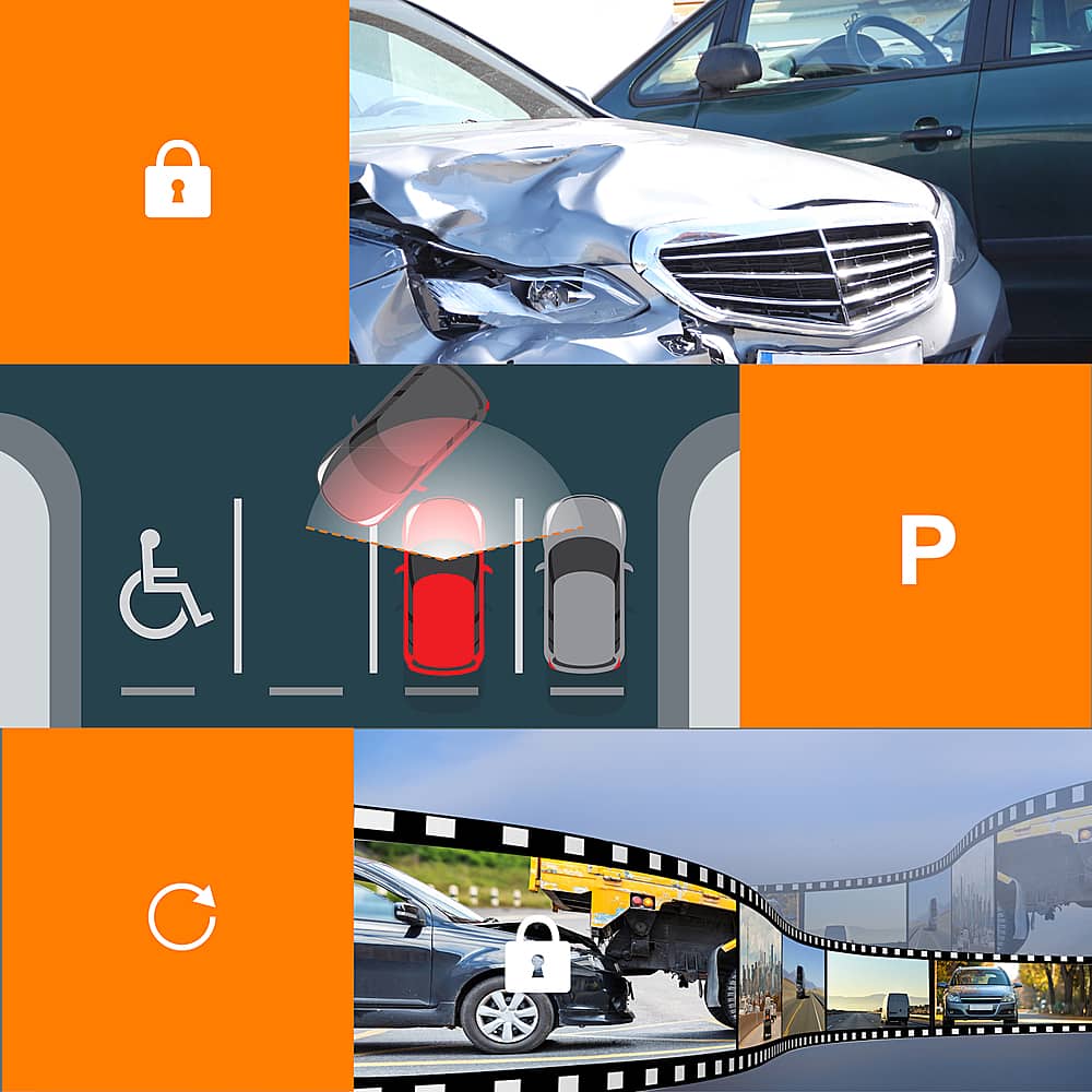 Alt View 15. Rexing - V2 Pro 1080p 3-Channel AI Car Dash Cam with Wi-Fi Built-in GPS and Adhesive Mount - Black.