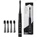 Angle. AquaSonic - Pulse Series Rechargeable Electric Toothbrush with Activated Charcoal Whitening Bristles - Midnight Black.
