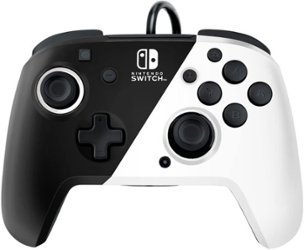 PDP REMATCH Wired Controller: Black & White Nintendo Switch, Nintendo Switch (OLED Model) - Black & White - Front_Zoom