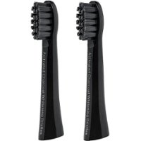 AquaSonic - Activated Charcoal Pulse Replacement Brush Heads (2-Pack) - Black - Left_Zoom