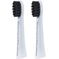 AquaSonic - Activated Charcoal Pulse Replacement Brush Heads (2-Pack) - White - Left_Zoom