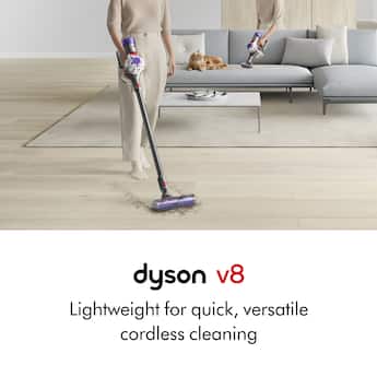 Dyson V8 Cordless Vacuum with 6 accessories Silver/Nickel 400473 Dyson V8 Cordless Vacuum with 6 accessories Silver/Nickel 400473