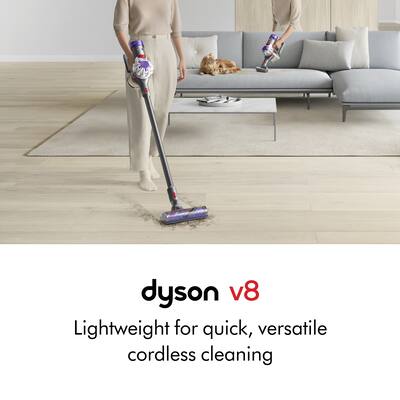 Dyson V8 Cordless Vacuum with 6 accessories Silver/Nickel 400473 Dyson V8 Cordless Vacuum with 6 accessories Silver/Nickel 400473
