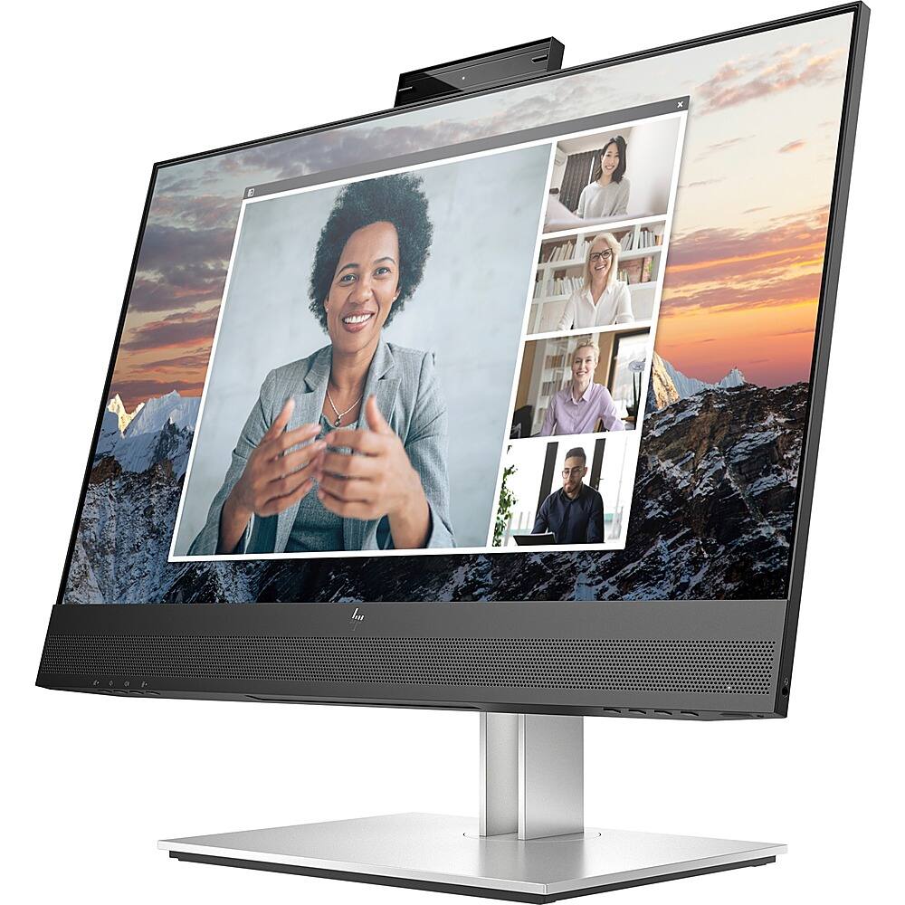 Left. HP - 23.8" IPS LCD FHD 75Hz Monitor (USB) - Black, Silver, Multicolor.
