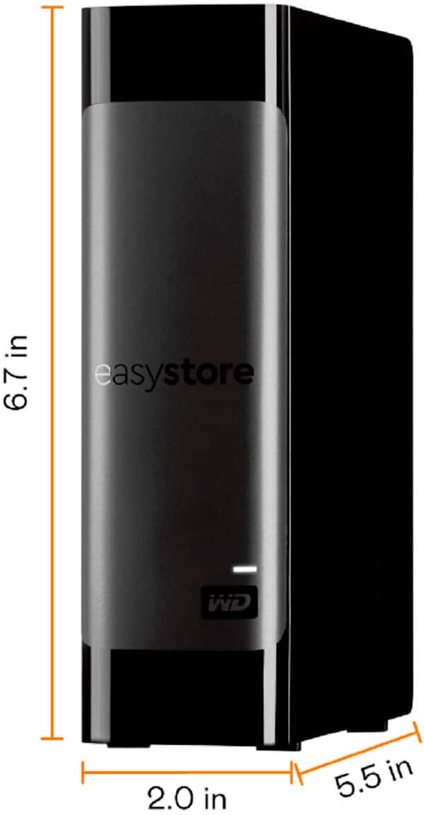 Angle. WD - easystore 20TB External USB 3.0 Hard Drive - Black.