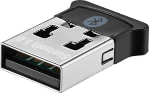 Insignia™ - Bluetooth 5.0 USB Adapter for Laptops and Desktops Compatible with Windows 8.1, 10, and 11 - Black - Front_Zoom