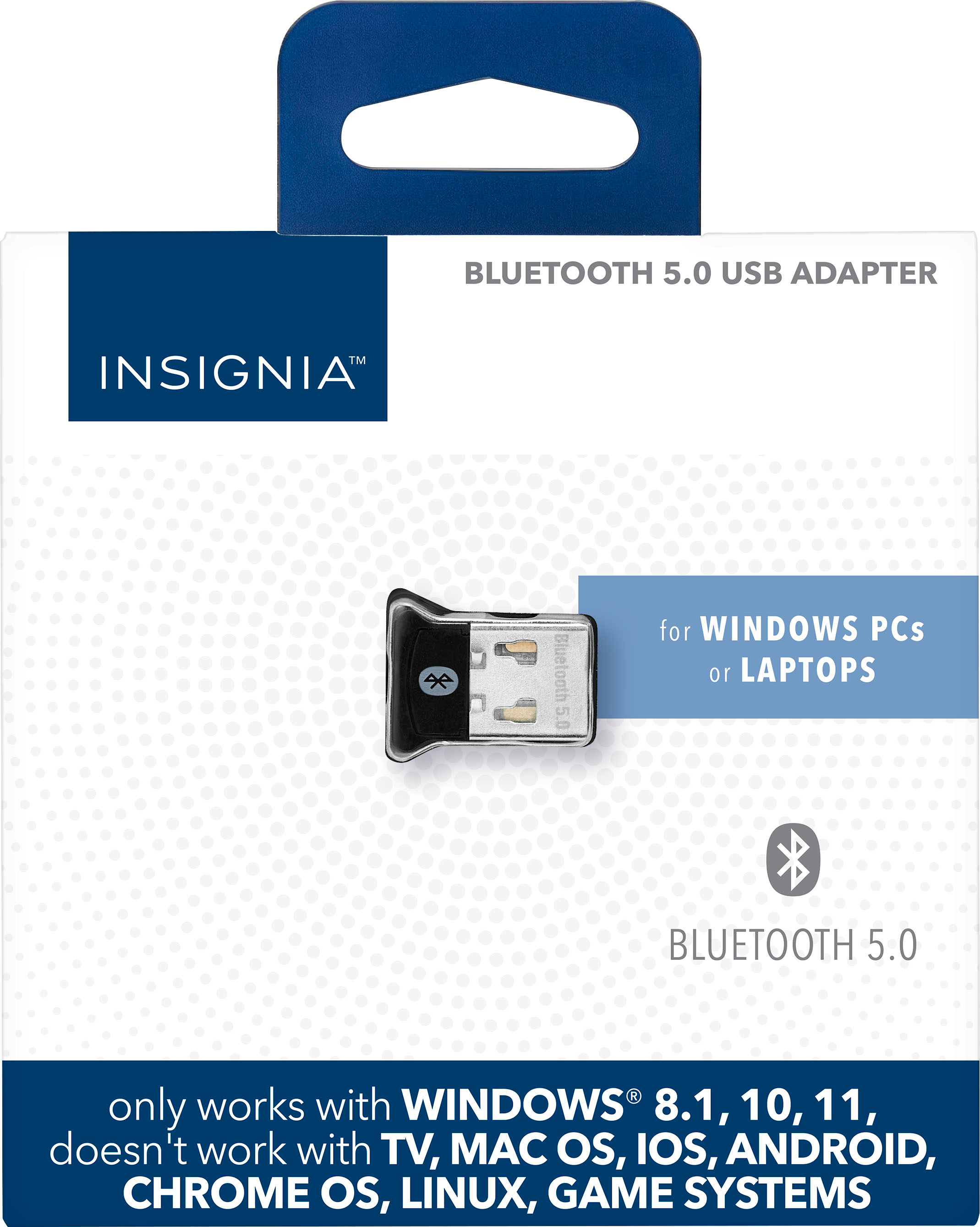 Insignia Bluetooth 5.0 USB Adapter - Black - 1 Each