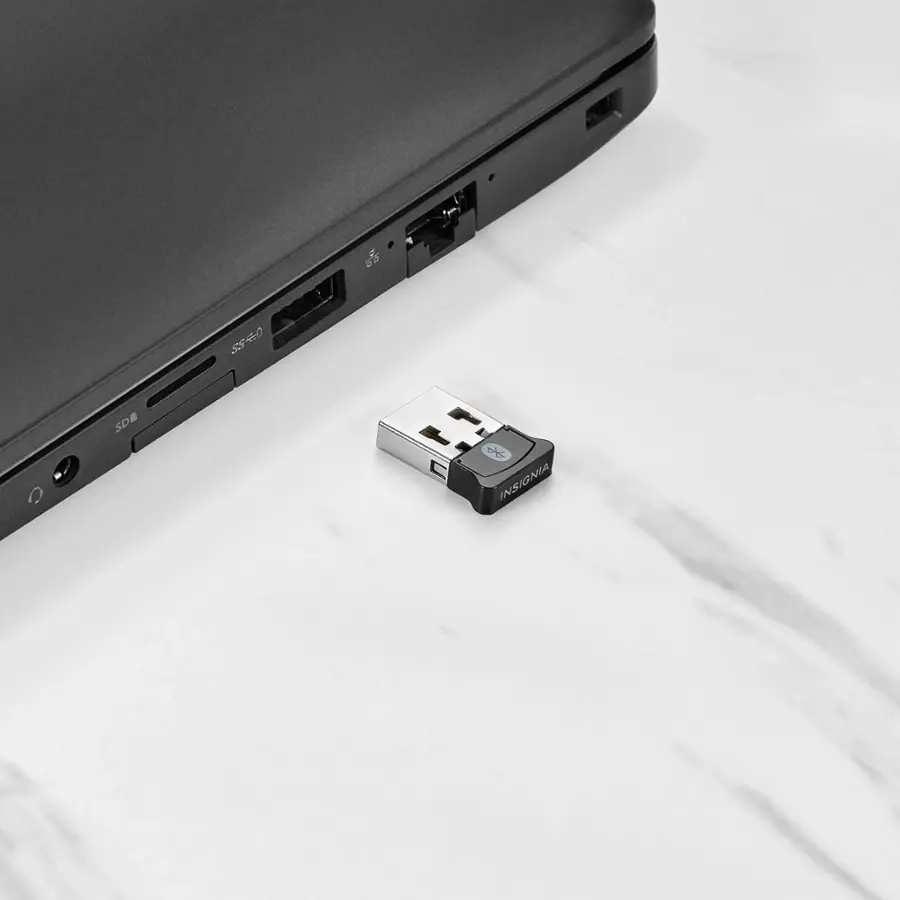 Alt View 17. Insignia™ - Bluetooth 5.0 USB Adapter for Laptops and Desktops Compatible with Windows 8.1, 10, and 11 - Black.