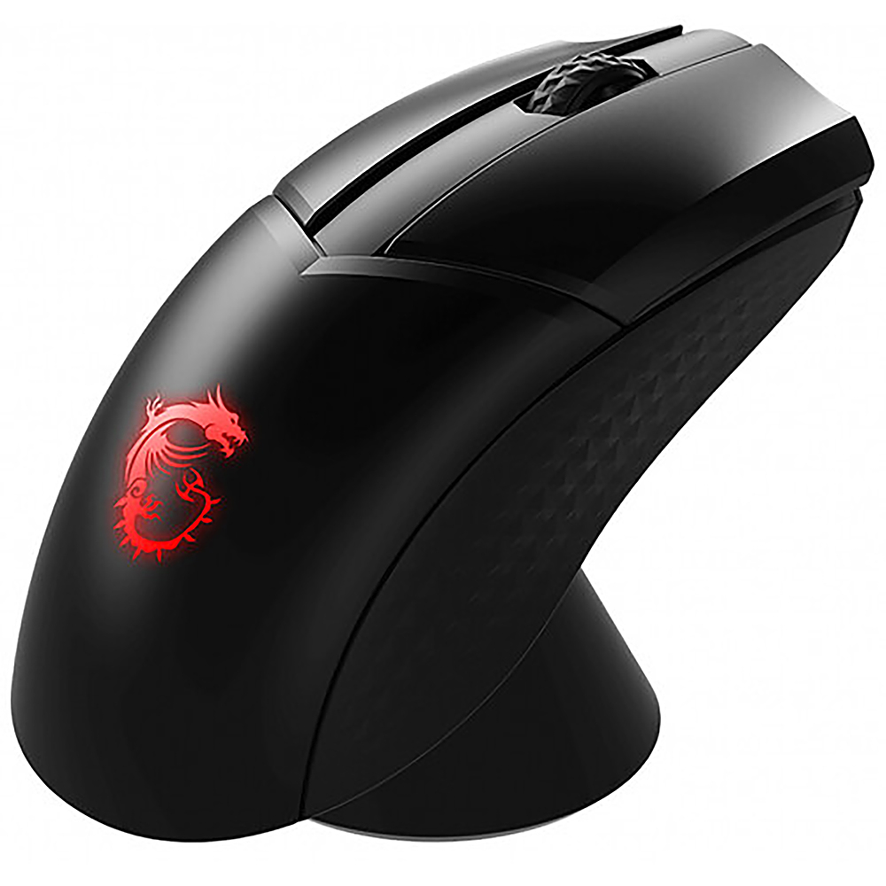 Left View: MSI - Clutch GM41 Lightweight Optical 20,000 DPI 2.4G RF Wireless RGB Gaming Mouse - Black
