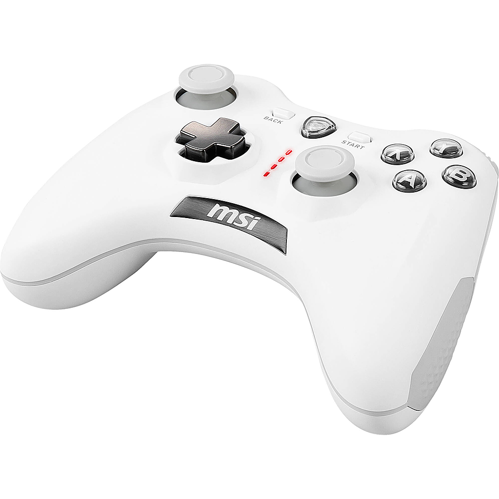 Angle View: MSI - FORCE GC30 V2 Wired/Wireless Gaming Controller for Windows 7, 8, 10 - Android 4.1 and Later - Sony PlayStation 3 - White