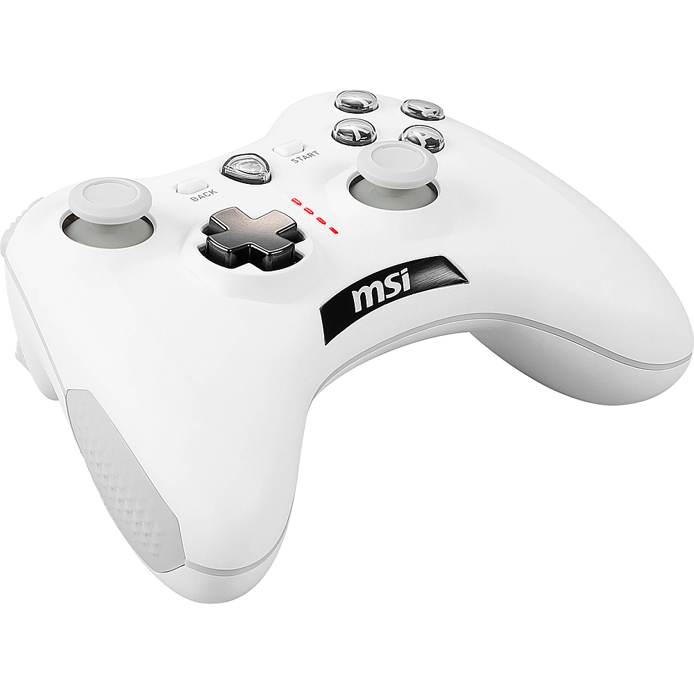 Left View: MSI - FORCE GC30 V2 Wired/Wireless Gaming Controller for Windows 7, 8, 10 - Android 4.1 and Later - Sony PlayStation 3 - White