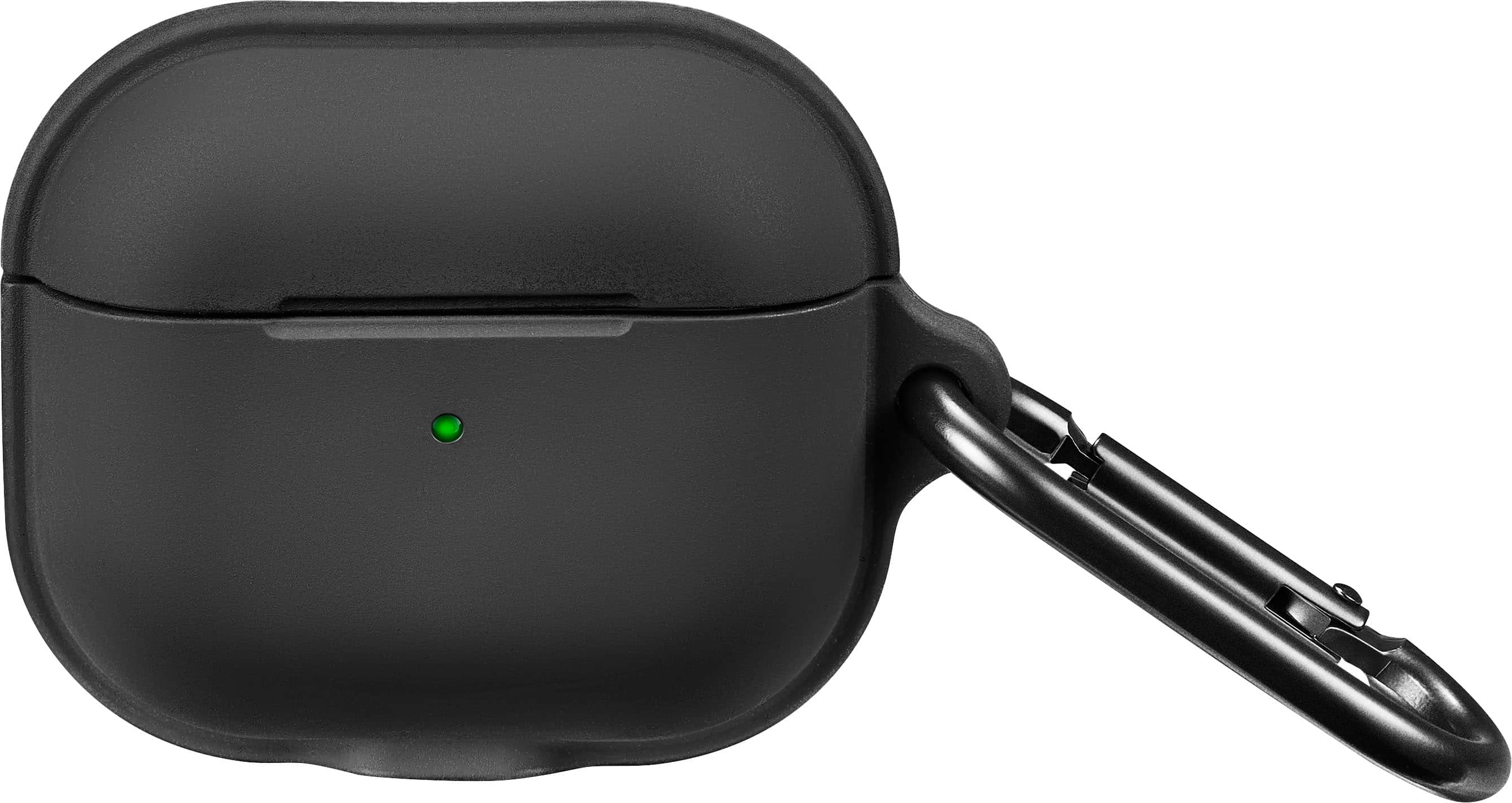 Front. Insignia™ - Magnetic Silicone Case for Apple AirPods (3rd Generation) - Black.