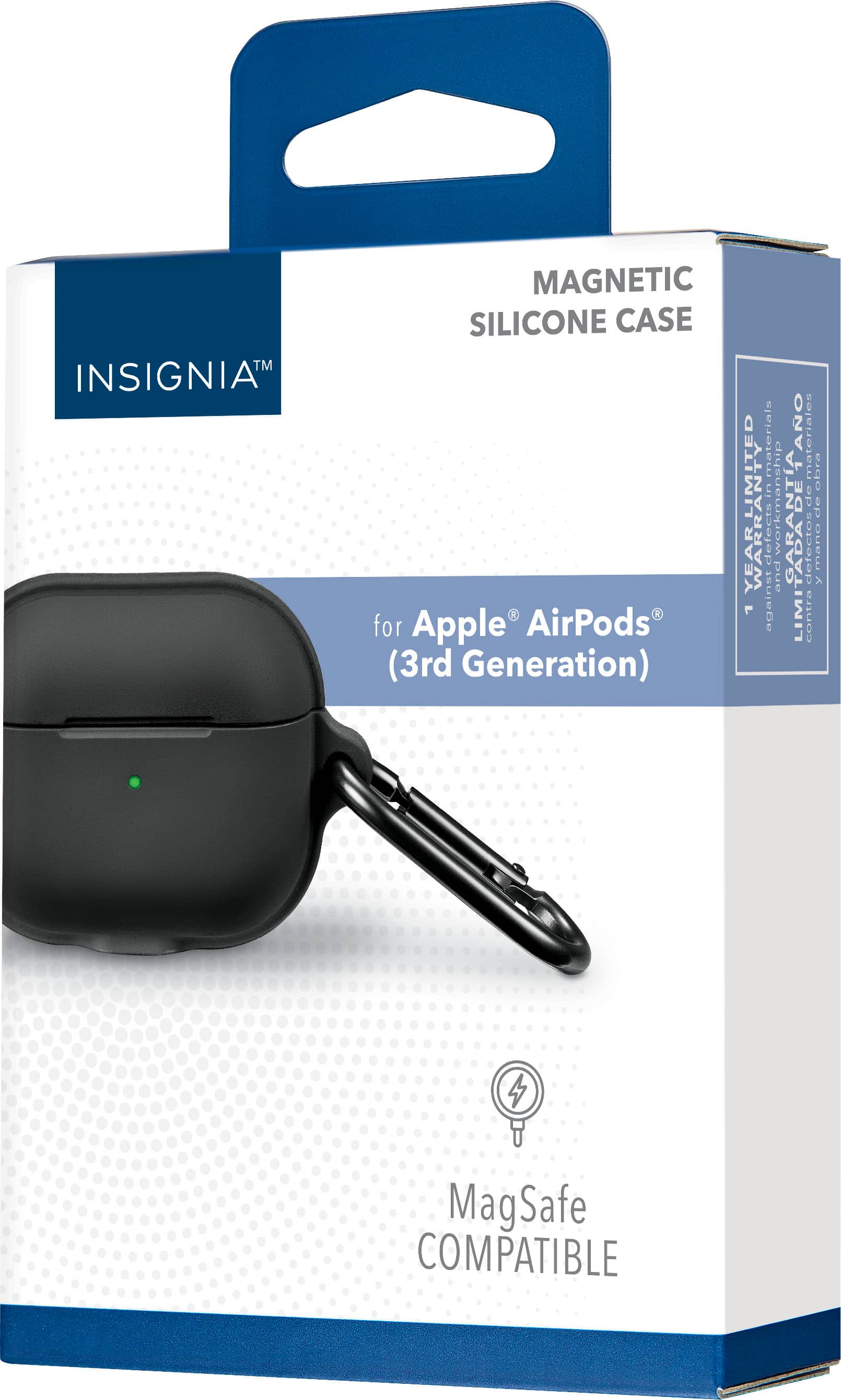 Alt View 13. Insignia™ - Magnetic Silicone Case for Apple AirPods (3rd Generation) - Black.