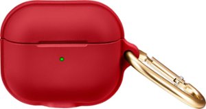 Insignia™ - Magnetic Silicone Case for Apple AirPods (3rd Generation) - Red - Front_Zoom