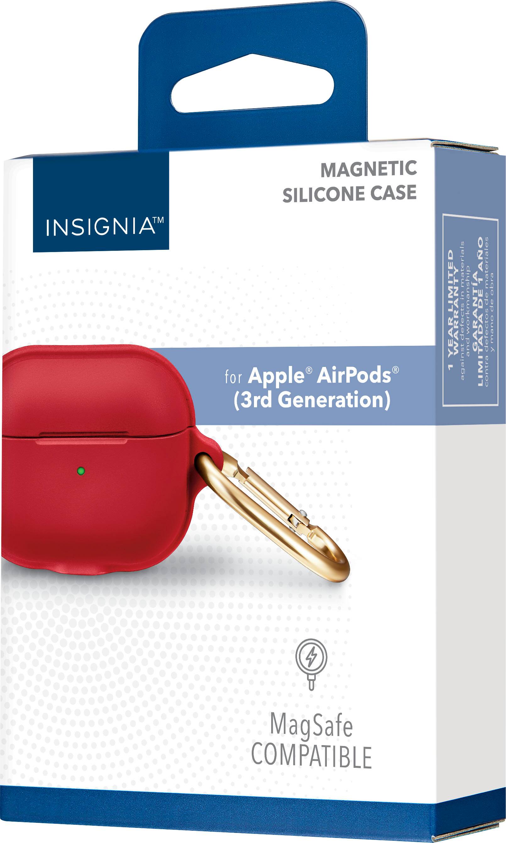 Alt View 13. Insignia™ - Magnetic Silicone Case for Apple AirPods (3rd Generation) - Red.