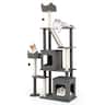 Gymax - 71'' Tall Cat Tree for Indoor Cats Modern Multi-Level Cat Tower Activity Center - Gray