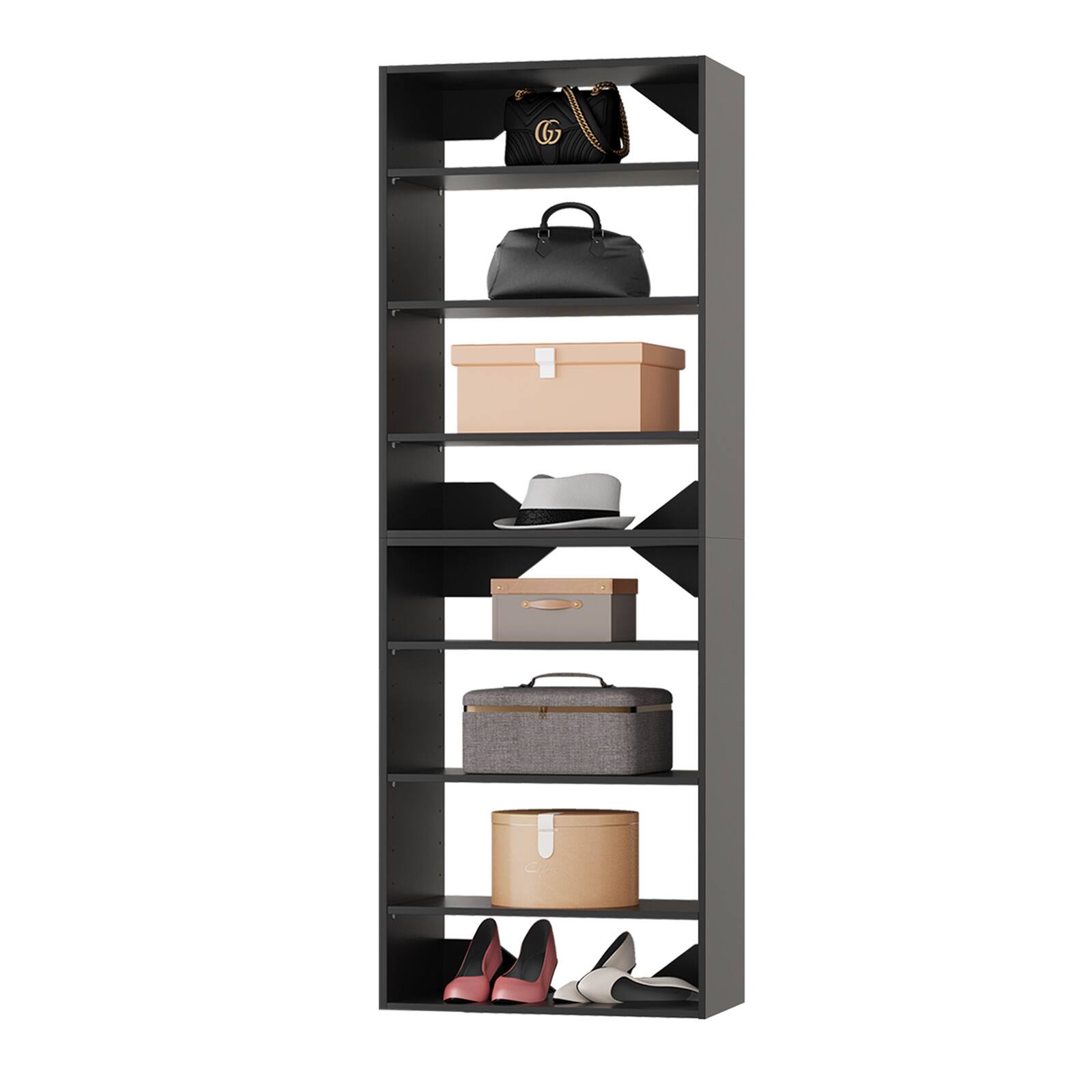 Front. Roomtec - Roomtec 31.5 in Black Modular Closet System Unit-Customizable Wall Mounted Walk-In Closets for Bedroom or Walk-in Closet - Black.