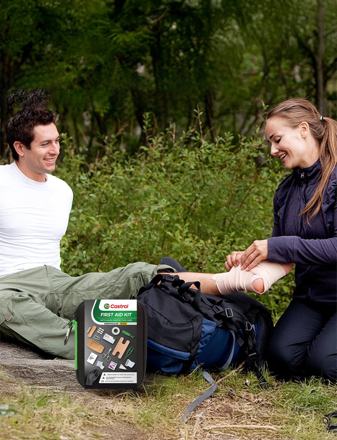 Castrol 30 Piece Essentials First Aid Kit – Hard Protective Case with ...