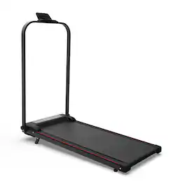 Anysun - Foldable 2-in-1 Treadmill with Incline - Under Desk Walking Pad & Vibration Pad, Remote Control for Home & Office - Black