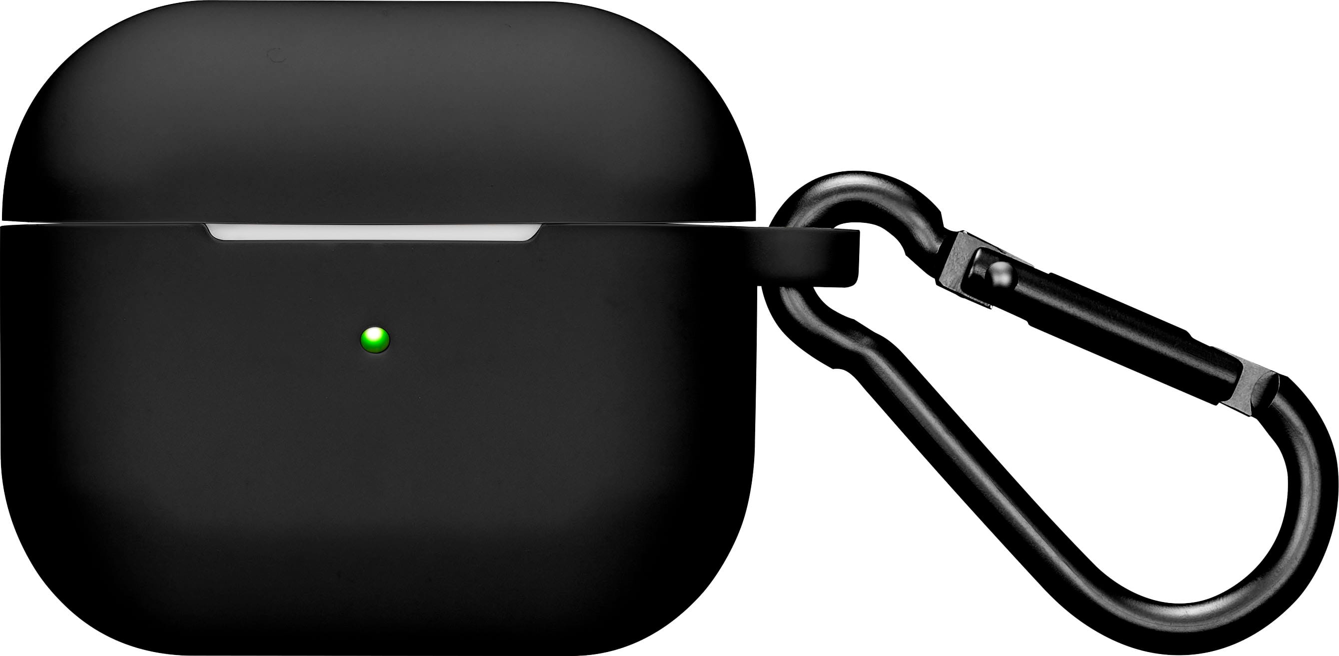 Front. Best Buy essentials™ - Silicone Case for Apple AirPods (3rd Generation) - Black.