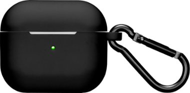 Best Buy essentials™ - Silicone Case for Apple AirPods (3rd Generation) - Black - Front_Zoom